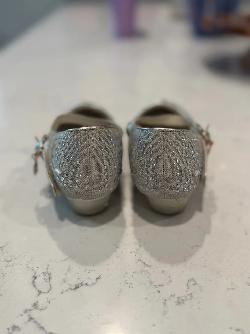 Girls Silver Sparkle Mary Jane Dress Shoes
